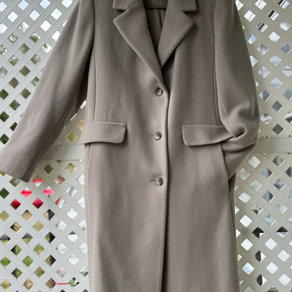 Taupe Wool Trench Coat - Picture 1 of 11